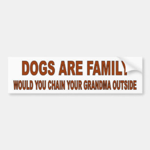 AUTOCOLLANT DE VOITURE LES CHIENS SONT FAMILLE