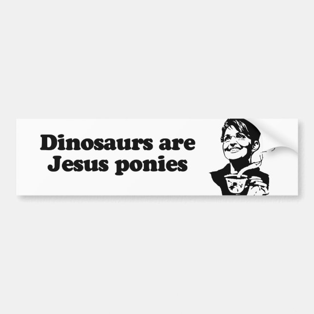 Autocollant De Voiture Les dinosaures sont des poneys de Jésus (Devant)