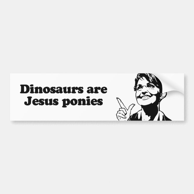 Autocollant De Voiture Les dinosaures sont des poneys de Jésus (Devant)