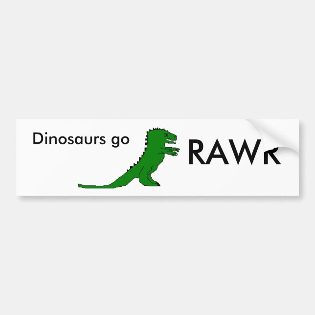 Autocollant De Voiture Les dinosaures vont, RAWR (Devant)