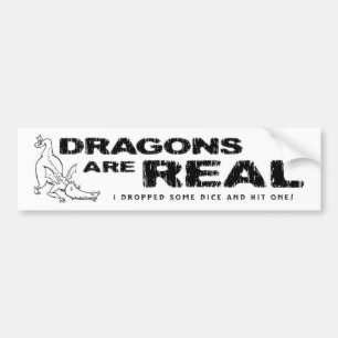 Autocollant De Voiture Les dragons sont vrais ! • Adhésif pour pare-ch