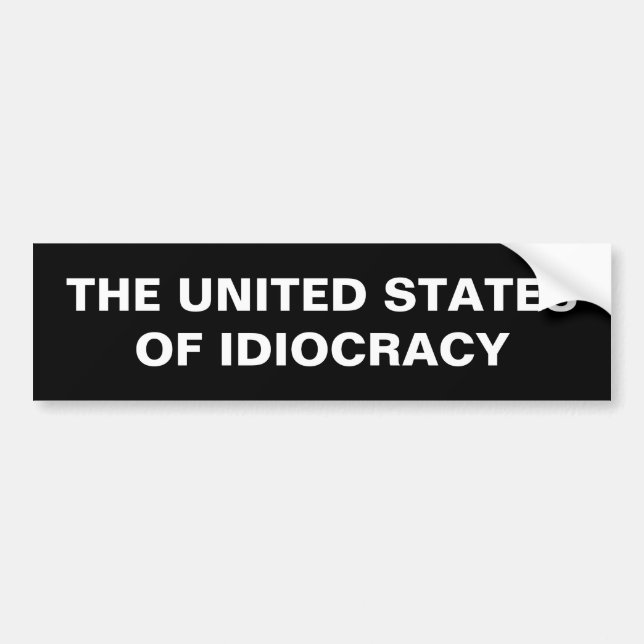 Autocollant De Voiture Les États-Unis d'Idiocratie (Devant)