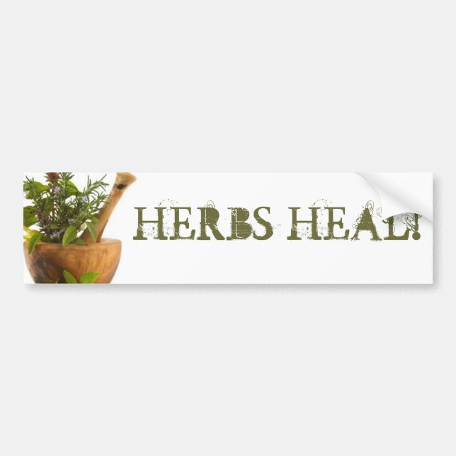 AUTOCOLLANT DE VOITURE LES HERBES GUÉRISSENT ! (Devant)