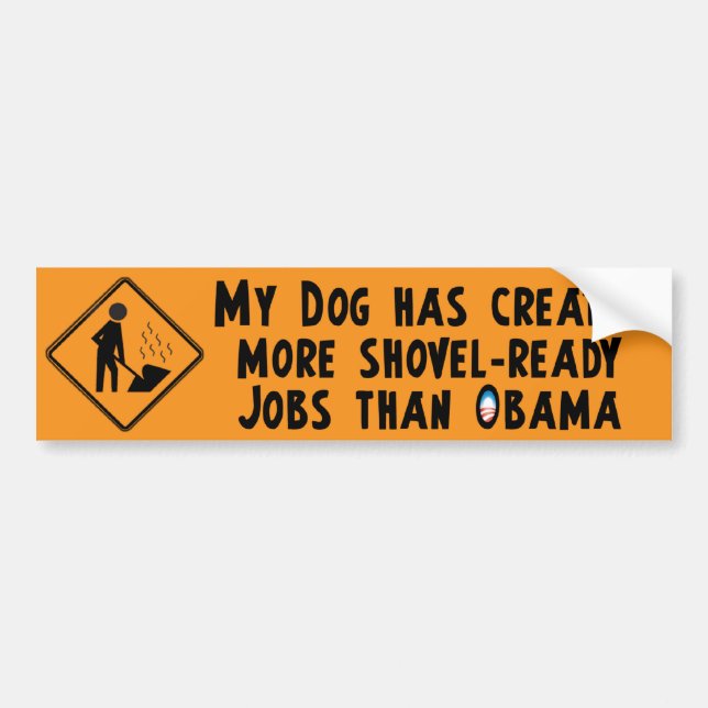 Autocollant De Voiture Les JOBs prêts de pelle - anti Obama (Devant)