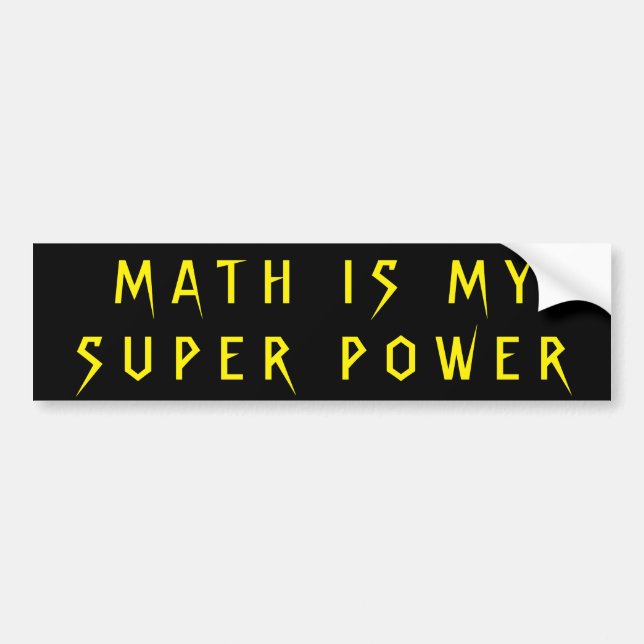 Autocollant De Voiture Les maths sont mon super pouvoir (Devant)