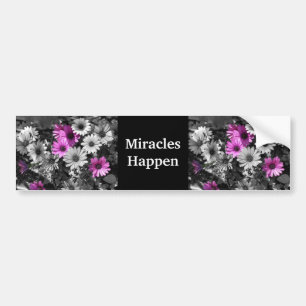Autocollant De Voiture Les miracles se produisent les marguerites