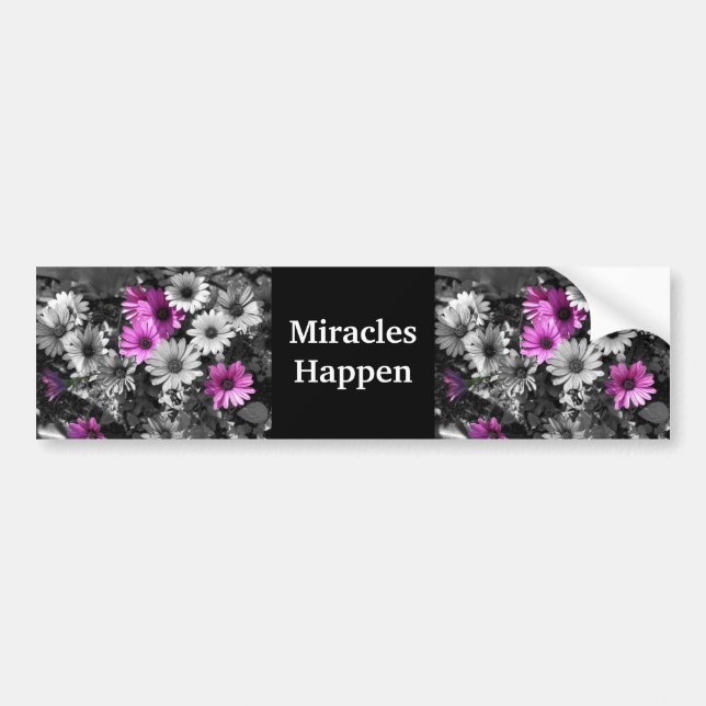 Autocollant De Voiture Les miracles se produisent les marguerites (Devant)