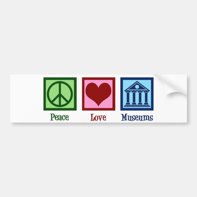 Autocollant De Voiture Les musées Peace Love (Devant)
