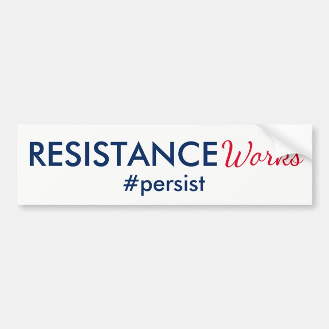Autocollant De Voiture Les oeuvres de résistance persistent rouge blanc e (Devant)
