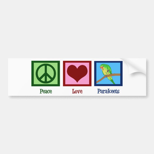 Autocollant De Voiture Les perroquets Peace Love (Devant)