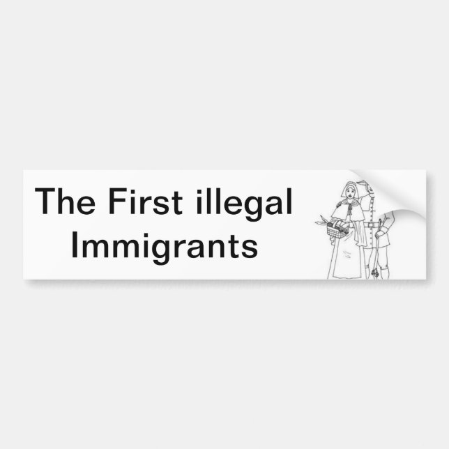 Autocollant De Voiture Les premiers immigrants illégaux (Devant)