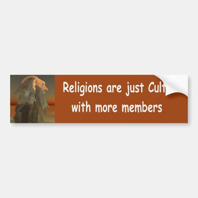 Autocollant De Voiture les religions sont juste des cultes (Devant)