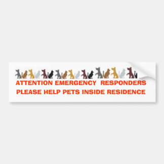 AUTOCOLLANT DE VOITURE LES RÉPONDEURS DE SECOURS D'ATTENTION, AIDENT SVP
