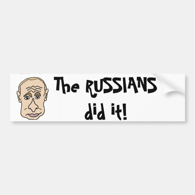 Autocollant De Voiture Les Russes l'ont fait bande dessinée de Poutine (Devant)