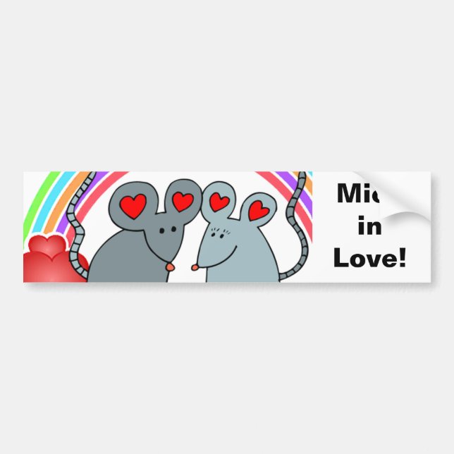 Autocollant De Voiture Les souris en amour Valentines (Devant)