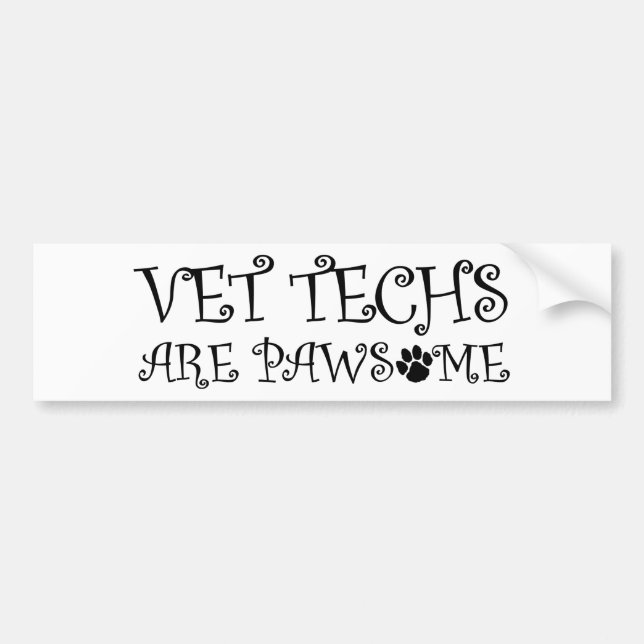 Autocollant De Voiture Les technologies de vétérinaire sont Pawsome (Devant)