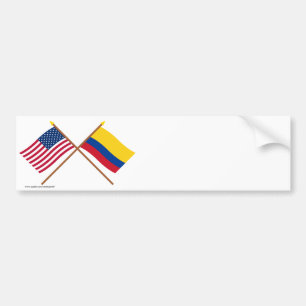 Autocollant De Voiture Les USA et drapeaux croisés par Colombie