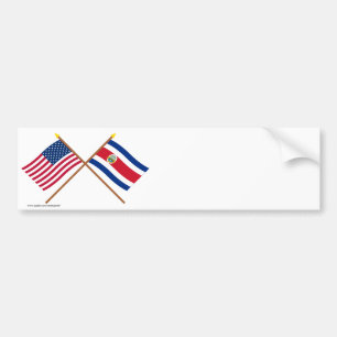 Autocollant De Voiture Les USA et drapeaux croisés par Costa Rica