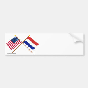 Autocollant De Voiture Les USA et drapeaux croisés par Pays-Bas