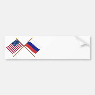 Autocollant De Voiture Les USA et drapeaux croisés par Russie