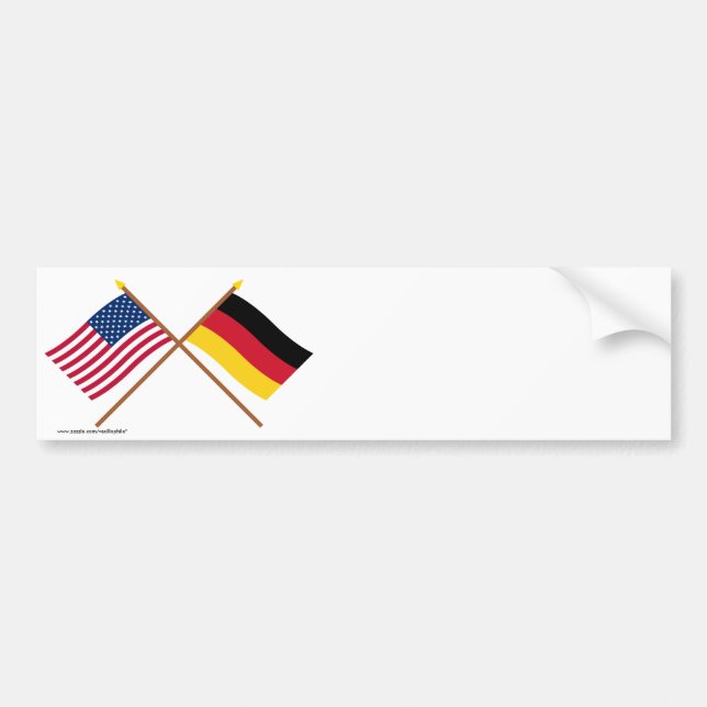 Autocollant De Voiture Les USA et drapeaux croisés parAllemagne (Devant)