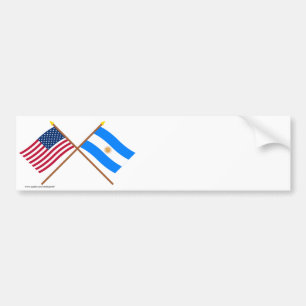 Autocollant De Voiture Les USA et drapeaux croisés parArgentine