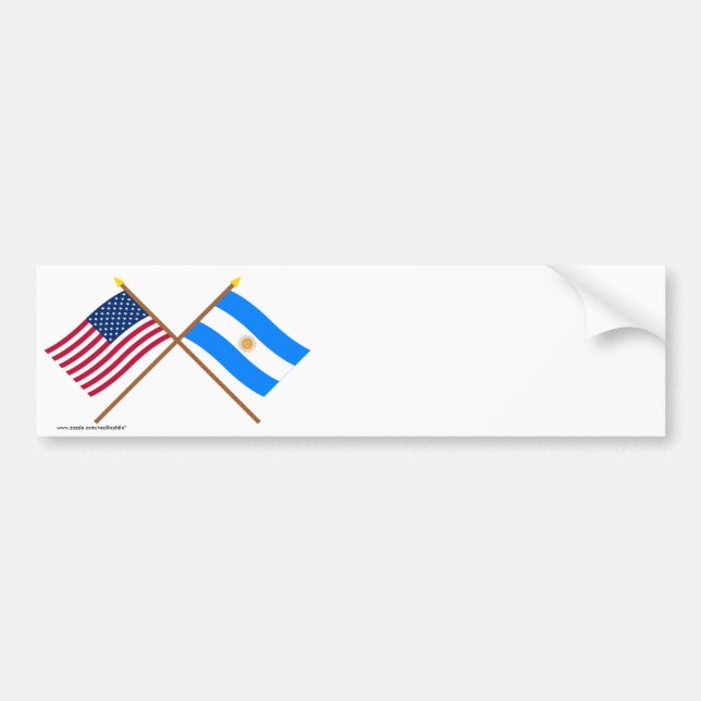 Autocollant De Voiture Les USA et drapeaux croisés parArgentine (Devant)