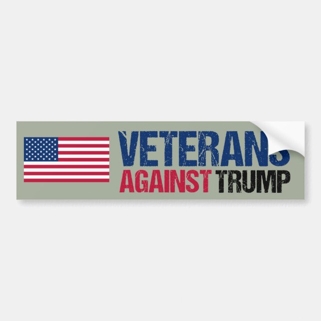 Autocollant De Voiture Les vétérans contre Trump (Devant)