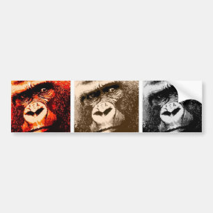 Autocollant De Voiture Les visages de Gorilla