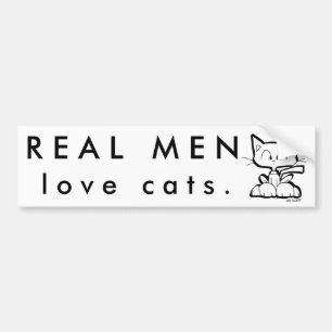 Autocollant De Voiture Les VRAIS HOMMES aiment l'autocollant #2 de chats