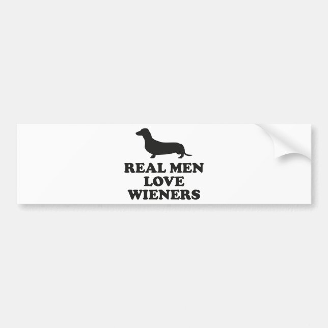 Autocollant De Voiture Les vrais hommes aiment les Wieners (Devant)