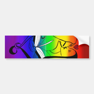Autocollant De Voiture Lesbienne d'arc-en-ciel Romance