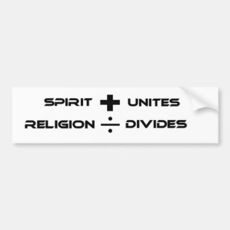 AUTOCOLLANT DE VOITURE L'ESPRIT UNIT, DES CLIVAGES DE RELIGION