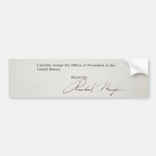 Autocollant De Voiture Lettre de démission de Richard M. Nixon 1974