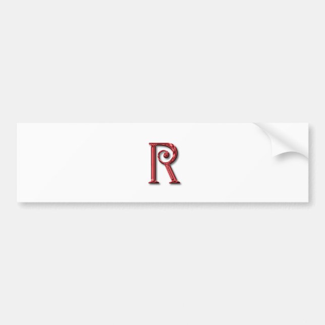 Autocollant De Voiture Lettre monographique R (Devant)