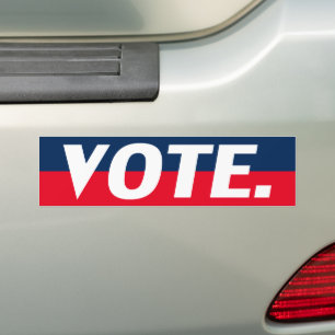 Autocollant De Voiture Lettres blanches "Vote", arrière - plan bleu rouge