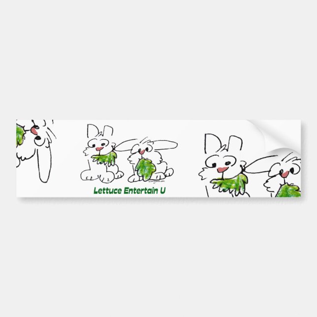 Autocollant De Voiture Lettuce Entertain U Cartoon Rabbits (Devant)