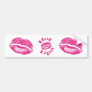 Autocollant De Voiture Lèvres chaudes ! Lèvres roses