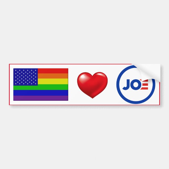 Autocollant De Voiture LGBTQ Aimez Joe Biden ! (Devant)