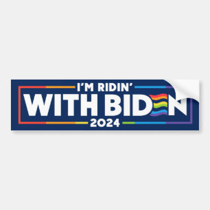 Autocollant De Voiture LGBTQ I'm Ridin' With Biden 2024