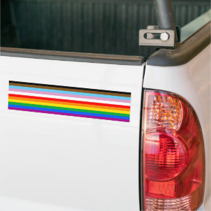 Autocollant De Voiture LGBTQ+ Progrès des bandes d'indicateur