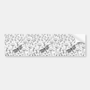 Autocollant De Voiture libellule et fleurs