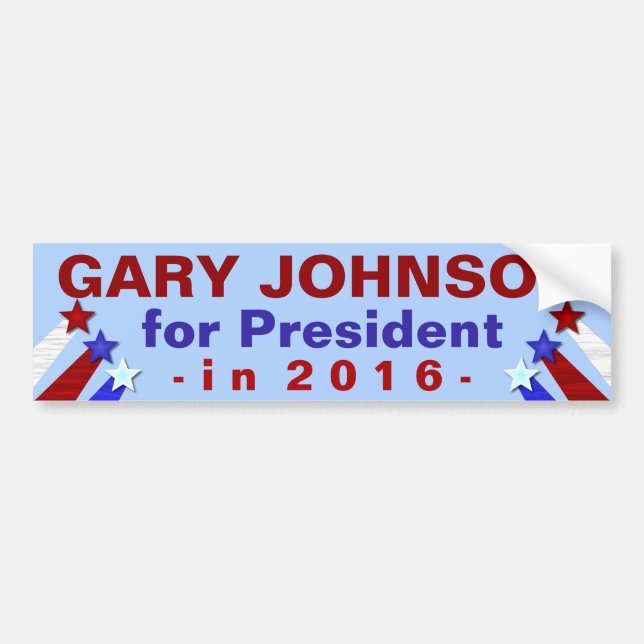 Autocollant De Voiture Libertaire 2016 de président élection de Gary (Devant)