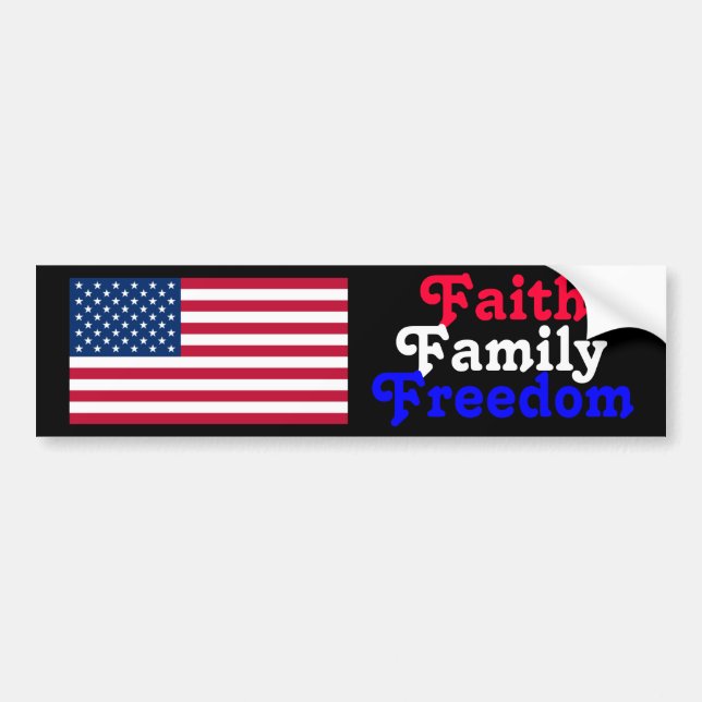 Autocollant De Voiture Liberté de famille de foi (Devant)