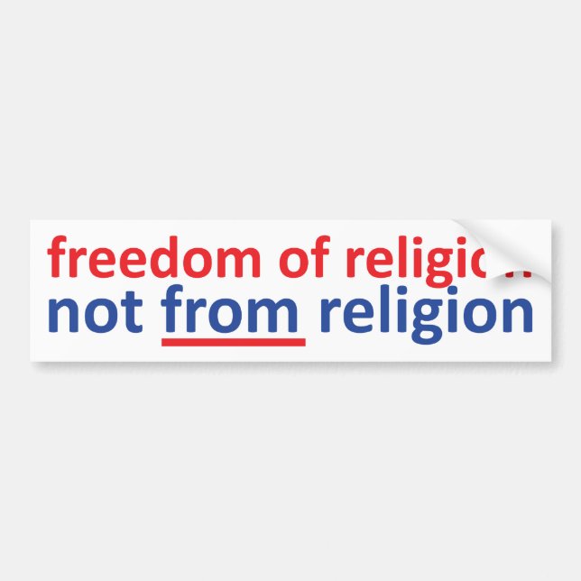 Autocollant De Voiture Liberté religieuse pas de religion (Devant)