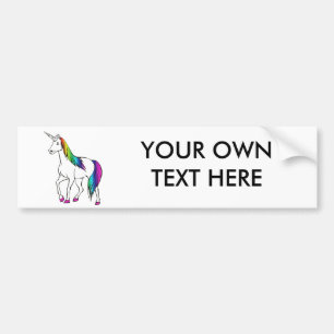 AUTOCOLLANT DE VOITURE LICORNE D'ARC-EN-CIEL