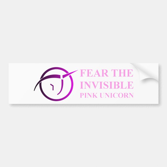 Autocollant De Voiture Licorne rose invisible Bumpersticker (Devant)