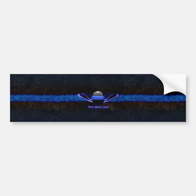 Autocollant De Voiture Ligne bleue mince (Devant)