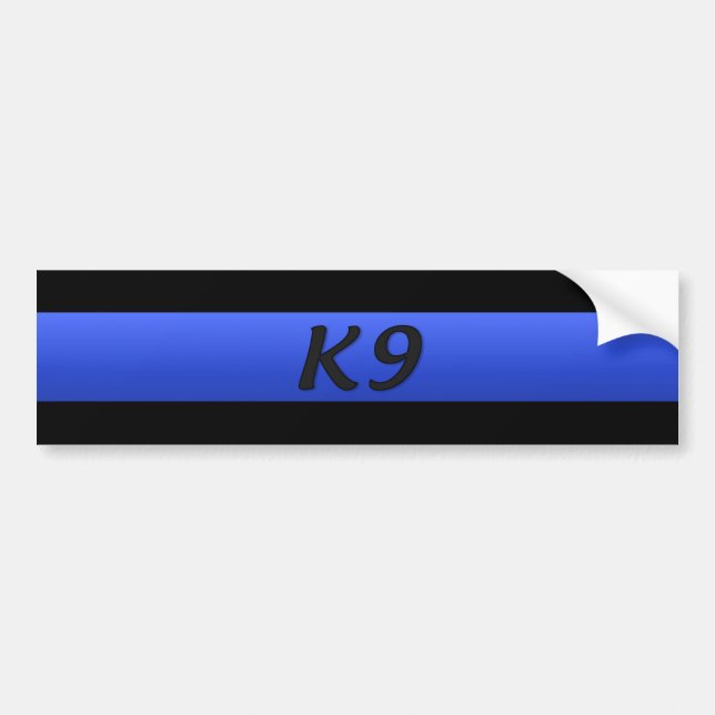 Autocollant De Voiture Ligne Bleue Mince & Sticker K9 (Devant)