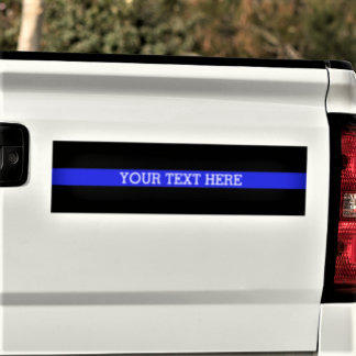 Autocollant De Voiture Ligne Bleue Mince - Votre texte ici Sticker pare-c